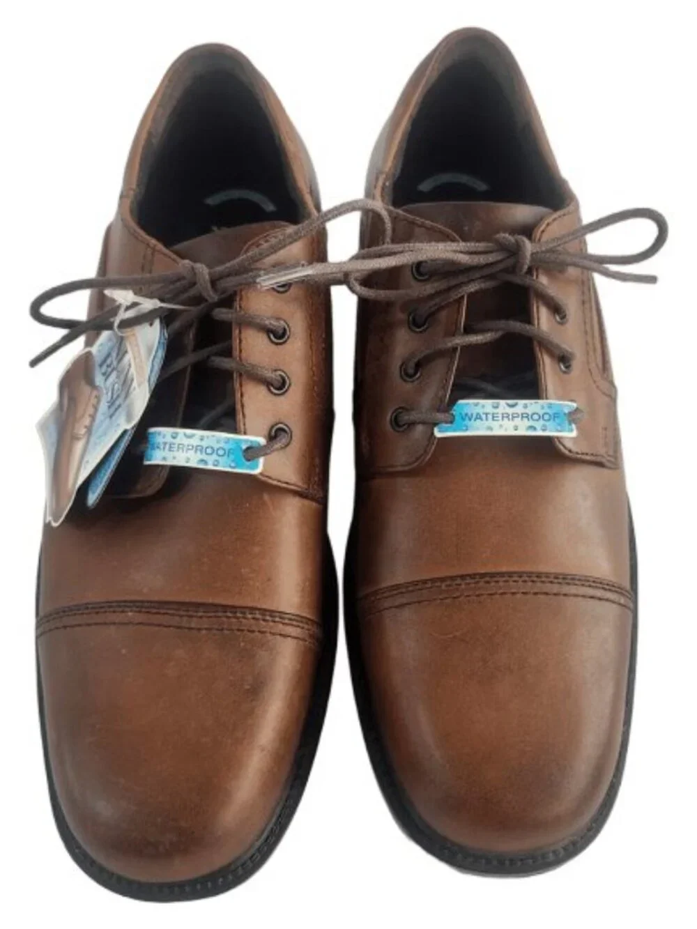 Nunn Bush Men's Brown Waterproof Leather Cap Toe Oxford Shoes 81480-02 Size 9.5M